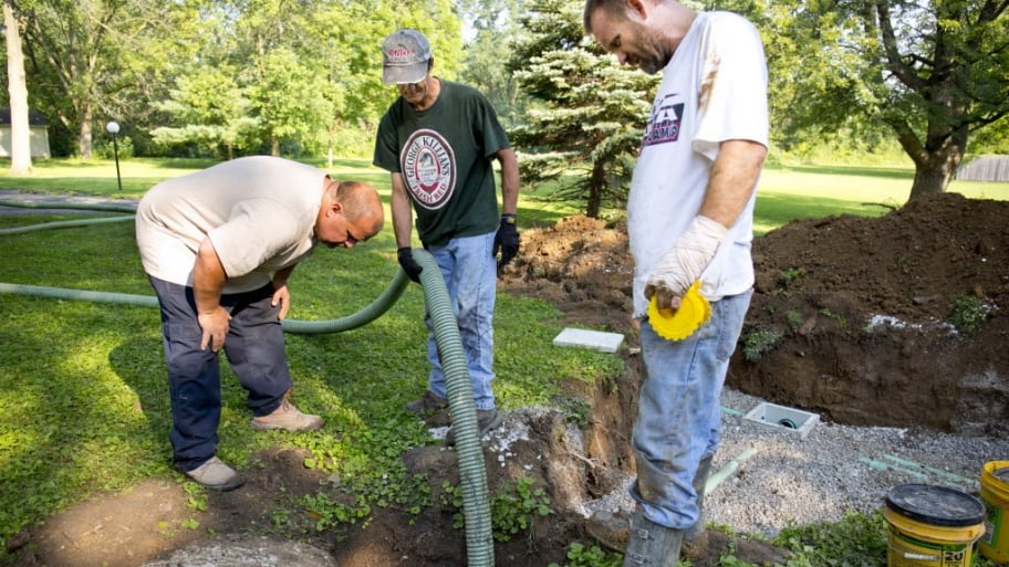 Septic tank being emptied